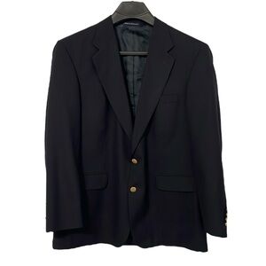 Lands' End men’s Size 44R two button navy blue blazer sport coat.‎  Vintage.